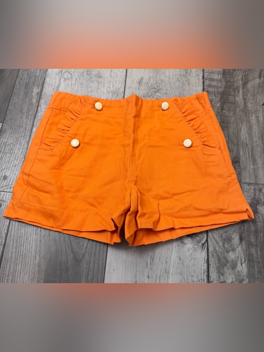 Janie And Jack Size 8 Girls Orange Sailor Shorts New NWT Buttons